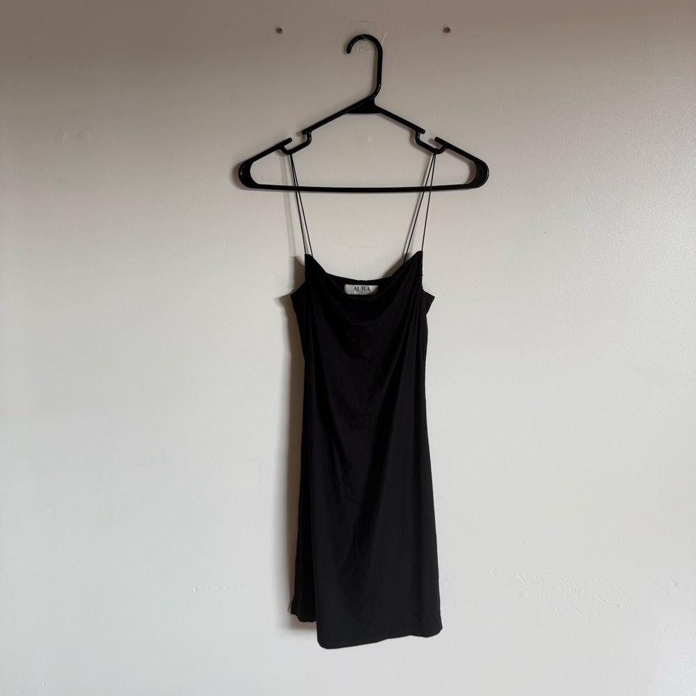 Aura Slinky Black Slip Dress